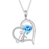 WOSTU Unicorn Necklace Forever Love Heart Paw Cat Sloth Koala Necklace for Women Girl Silver Plated with Colorful CZ Heart Pendant Cat & Blue 48 61 VSAQaBGL 2