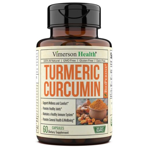 Turmeric Curcumin & Black Pepper Extract. High Absorption Joint Support Supplement with Bioperine. 95% Curcuminoids. Antioxidant Turmeric Supplement for Inflammation Balance & Immune Support. 1200mg Turmeric 1200mg