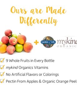 Garden of Life Organics Kids Gummy Vitamins, Certified Organic, Non-GMO & Vegan Complete Children's - B12, C & D3 Gluten, Soy & Dairy Free Real Fruit Chew Gummies, Multi, Cherry, 120 Count 15 61 WfMjUTzL