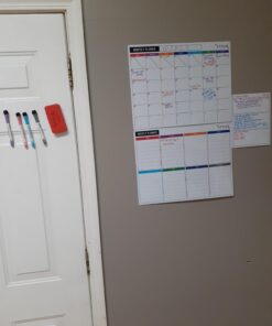 STYLIO Dry Erase Calendar Whiteboard. Set of 3 Magnetic Calendars for Fridge: Monthly, Weekly Organizer & Daily Notepad. Refrigerator & Wall Family Calendar. 4 Fine Point Markers & Eraser Included White 36 61 Y5VEE5L