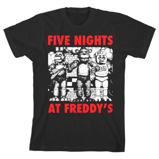 Five Nights at Freddy's Red Letters Boys Youth T-Shirt Licensed Small