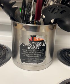 Oggi Stainless Steel Jumbo Utensil Holder - 7" Utensil Caddy, Weighted Base for Stability - Extra Large Utensil Crock and Countertop Utensil Organizer, Stainless Steel Stainless Steel - 7" 37 61 YF7ICWYL