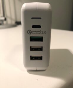 USB C Charger 40W, AMLINK 4 Port USB Wall Charger, QC 3.0 Fast Charging Block, USB Charger with Foldable Plug Power Adapter for iPhone 15/14/13/12/Plus/Pro/Pro Max, Galaxy, Note, Pixel White 40 61 Zd0JOXmL