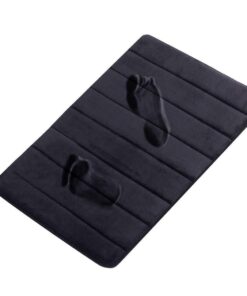 FINDNEW [Update Non-Slip Soft Microfiber Memory Foam Bath Mat,Toilet Bath Rug,with Increased Friction Bottom Washable Quickly Drying Bathroom mats (16" X 24", Black) 16"X 24" 28 61 ZeWwkpTL