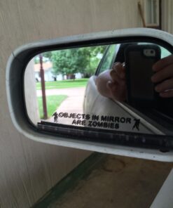 BERRYZILLA Objects in Mirror are Zombies Decal - Walking Zombie Bio Hazard Scary Dead Outbreak Response Black Etched Glass Vinyl Funny Sticker 21 61 aSHwme3L