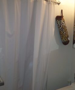 Curved Shower Rod Silver Aluminum Adjustable 37 - 66 inches Hardware Included 7 61 bRAx EBL