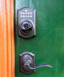 Schlage BE365 V CAM 716 Camelot Keypad Deadbolt, Electronic Keyless Entry Lock, Aged Bronze 31 61 dE3gB8ML