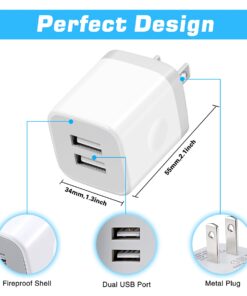 X-EDITION Wall Charger,4-Pack 2.1A Dual Port USB Power Adapter Plug Charging Block Cube for Phone 8/7/6 Plus/X, Pad, Samsung Galaxy S5 S6 S7 Edge,LG, Android (White) White 27 61 eWdFyoML