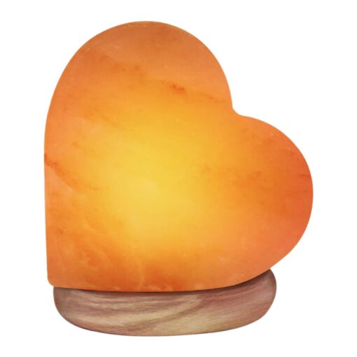 Himalayan Glow 944AC-1 Multicolor, Pink Night Light, Hand Crafted Need Wooden Base, USB Plug & Adapter, Salt Lamp Bulb, 4-5 LBS, Choice Heart Salt Lamp