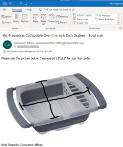 Progressive International Prepworks Collapsible Over-The-Sink Dish Drainer 26 61 govnzqaL