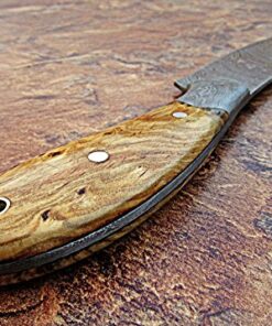 CF-32 Custom Handmade Damascus Steel Chef Knife - Beautiful Olive Wood Handle with Damascus Steel Bolster 8 61 j DVmUnL
