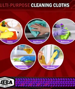 AIDEA Microfiber Cleaning Cloths-50 Pack, Premium All-Purpose Car Cloth, Lint Free Dust Cloth Cleaning Rags, Absorbent Cleaning Towel for Cars, SUVs, House, Kitchen, Window, Gifts(12in.x12in.) 23 61 mfId6hPL