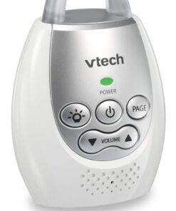 VTech DM221 Audio Baby Monitor with up to 1,000 ft of Range, Vibrating Sound-Alert, Talk Back Intercom & Night Light Loop, White/Silver Monitor with One Parent Unit 33 61 n8zbYgzL