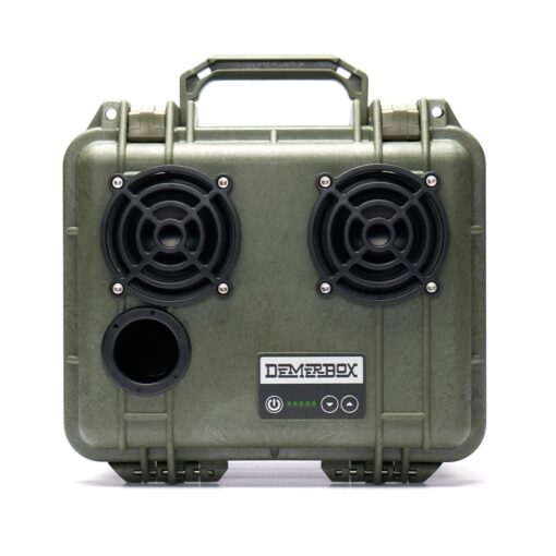 DemerBox DB2: Waterproof, Portable, and Rugged Outdoor Bluetooth Speakers. Loud Sound, 40+ hr Battery Life, Dry Box + USB Charging (Pesaro Green) Pesaro Green