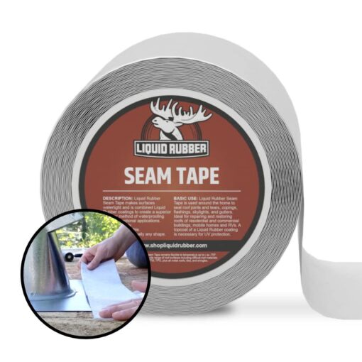 Liquid Rubber Peel and Stick Seam Tape - Fix Leaks, Repair and Restore Roof Joints and Tears, Bonds to EPDM, Metal, Tiles, Shingles, Wood, and Fiberglass Easy to Use, 2 Inch x 50 Foot Roll 2" x 50'