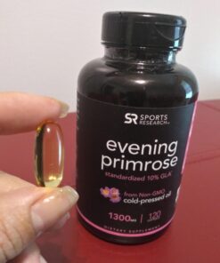 Sports Research Evening Primrose Supplement from Cold Pressed Oil - Softgels for Women’s Health & Skin Health - Gluten Free & Non-GMO GLA - High Potency 1300mg, 120 Count 120 Count (Pack of 1) 37 61 yYMmGyYL