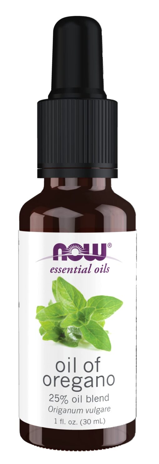 NOW Essential Oils, Oil of Oregano, 25% Blend of Pure Oregano Oil in Pure Olive Oil, Comforting Aromatherapy Scent, Steam Distilled, Vegan, Child Resistant Cap, 1-Ounce