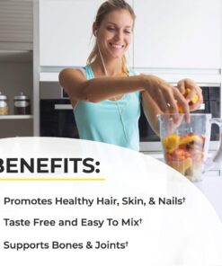 Alternative view of Collagen Peptides Powder - Grass Fed, Pasture Raised with Aminos - Promotes Healthy Skin Hair & Nails – Bone & Joint Support - Hydrolyzed, Unflavored, Non GMO, Gluten Free - Easy to Mix -16 oz