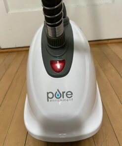 Pure Enrichment® PureSteam™ XL Standing Steamer with Garment Hanger - Heats in 45 Seconds with 0.5-Gallon Water Tank for 1 Hour Continuous Steaming - Includes Fabric Brush and Easy-roll Wheels 31 610 y7CpyL