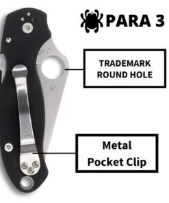 Spyderco Para 3 Signature Folding Utility Pocket Knife with 2.95" Stainless Steel Blade and G-10 Handle - Everyday Carry - PlainEdge - C223GP 30 61006x4cQ L