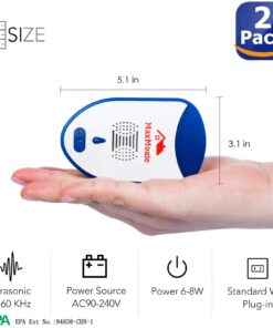 MaxMoxie Ultrasonic Pest Repeller, Humane Mice Control Electronic Insect Repellent, Reject Rodent Bed Bug Spider Rat 26 6101Nh7VbL