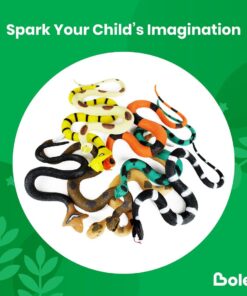 Alternative view of Boley Giant Realistic Rubber Snakes - 8 Pack 18" Long Realistic Fake Snake Toy Set - Pack Includes Python, Rattlesnake, Cobra - Prank Toys, Theater Props, and Party Favors - Rubber Snakes for Kids!