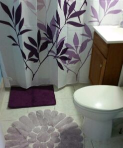 InterDesign Shower Curtain, Leaves, Purple 35 61034jWOBxL