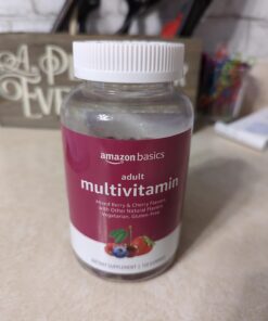 Amazon Basics Adult Multivitamin, 150 Gummies, 75-Day Supply, Mixed Berry & Cherry (Previously Solimo) 150 Count (Pack of 1) 24 6105uY327L