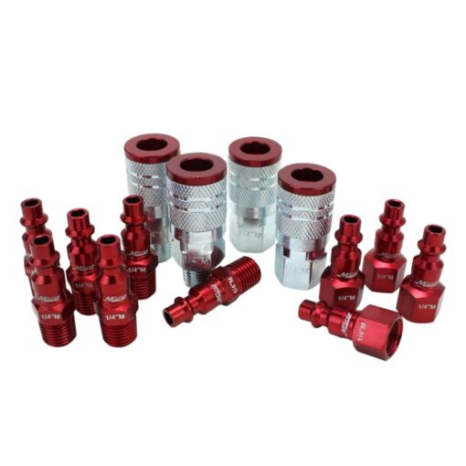 Milton S-314MKIT ColorFit Coupler & Plug Kit - (M-Style, Red) - 1/4" NPT, (14-Piece) 14 Piece