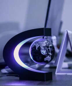 MOKOQI Magnetic Levitating Globe with LED Light, Cool Tech Gift for Men Father Boys and Girls , Birthday Gifts for Kids, Floating Globes World Desk Gadget Decor in Office Home/Display Frame Stand Plastic Black 21 6106bSHDNQL