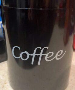 Coffeevac 1LB – Patented Airtight Container | Multi-use Vacuum Container Works as Smell Proof Containers for Ground Coffee and Coffee Bean Containers. Black with Logo 20 6108VCVowJL