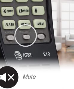 AT&T 210 Basic Trimline Corded Phone, No AC Power Required, Wall-Mountable, Black 40 61091DS97gL