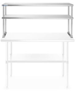 GRIDMANN NSF Stainless Steel Commercial 2 Tier Double Overshelf 48 in. x 12 in. for Kitchen Prep & Work Table 48 in Long x 12 in Deep 15 610Cnl7vnEL