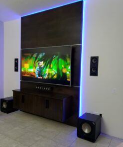 Polk Audio HTS 12 Powered Subwoofer with Power Port Technology | 12” Woofer, up to 400W Amp | For the Ultimate Home Theater Experience | Modern Sub that Fits in any Setting | Washed Black Walnut 47 610FHcrFpCL