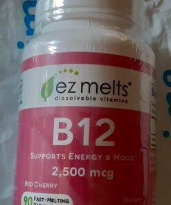 EZ Melts Dissolvable B12 Vitamin 2,500 mcg, Methylcobalamin, Sugar-Free, 3-Month Supply. 35 610Fb5y1bbL