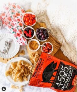 4505 Meats Classic Chili & Salt Pork Rinds, Gluten Free Chicharrones, Keto Certified, Family Size Bag, 14 Servings, 7 Ounces 32 610HED3BDSL