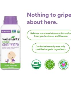 Wellements Organic Gripe Water for Tummy, 4 Fl Oz, Pediatrician Recommended to Ease Infant Stomach Discomfort and Gas Gripe Water-1 Pack 11 610LBXxZVL