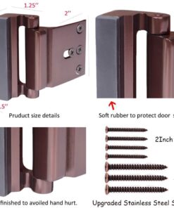 BAOWEIJD Door Lock Child Proof, Home Security Door Reinforcement Lock Withstand 800 lbs Door Latch Double Safety Security Protection for Your Home (Brown Door Security Lock) Brown 25 610M8FjlLzL