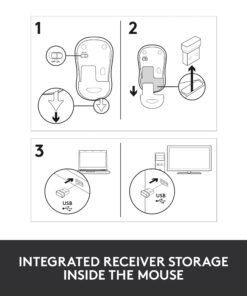 Logitech M185 Wireless Mouse, 2.4GHz with USB Mini Receiver, 12-Month Battery Life, 1000 DPI Optical Tracking, Ambidextrous PC/Mac/Laptop - Swift Gray USB Receiver 40 610MP0Lcb9L