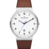 Skagen Men's Ancher Stainless Steel and Mesh Quartz Watch Silver/Brown 18 610MRLiXqiL