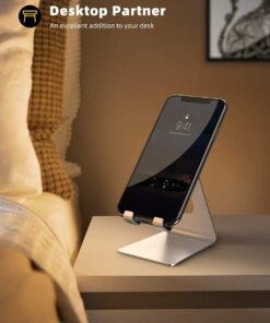 Lamicall Cell Phone Stand, Desk Phone Holder Cradle, Compatible with Phone 12 Mini 11 Pro Xs Max XR X 8 7 6 Plus SE, All Smartphones Charging Dock, Office Desktop Accessories - Silver Sliver 30 610Opst xLL