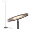 Brightech Sky LED Torchiere Super Bright Floor Lamp - Contemporary, High Lumen Light for Living Rooms & Offices - Dimmable, Indoor Pole Uplight for Bedroom Reading - Black 11 610QLK mafL