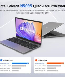 ApoloSign Windows Laptop, 12GB RAM, 512GB SSD(Expandable 1T) 15.6-inch Laptop Computer, 1080P FHD Display, Intel Jasper Lake N5095, Up to 2.8GHz Slim Computer with 2.4G/5G WiFi, 2 Speakers-Gray Silver 8 610SK75kIiL