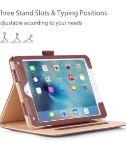 ProCase Cover for iPad Mini 4 Case, Leather Stand Folio Case for 2015 iPad Mini 4th Generation with Multiple Viewing Angles, auto Sleep/Wake, Document Card Pocket -Brown Brown 21 610T71eIleL
