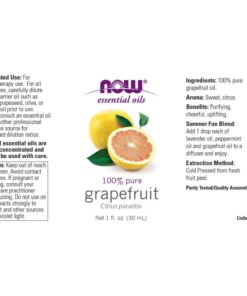 NOW Essential Oils, Grapefruit Oil, Sweet Citrus Aromatherapy Scent, Cold Pressed, 100% Pure, Vegan, Child Resistant Cap, 1-Ounce 1 Fl Oz (Pack of 1) 28 610UwRZlhL