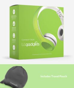LilGadgets Connect+ Style Wired Toddler Noise Canceling Headphones with SharePort® Technology, Child-Friendly Foldable On-Ear Headset with Built-in Microphone, Kids Headphones Wired, Green 13 610VxRwdmbL