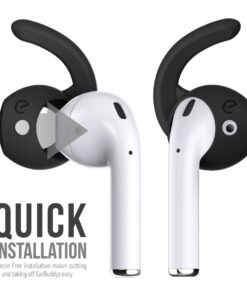 EarBuddyz 2.0 Ear Hooks and Covers Accessories Compatible with Apple AirPods 1 & 2 or EarPods Headphones/Earphones/Earbuds (3 Pairs) (Black) Black 29 610WUxL12TL