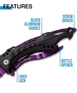 MTECH USA MT-A705 Series – Spring Assisted Folding Knife, Pocket Clip, Tactical, EDC, Self Defense Purple 4.5-inch closed 33 610azzqcLcL