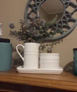 Mud Pie Farmhouse Inspired Vintage Doorknob Cream and Sugar Set, One Size, White 26 610bA0JPCL