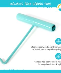 SkyBound Replacement Trampoline Mat, Fits 14ft Frames w/Spring Tool and Durable V-Rings, Bounce Safely with Extra Rows of Stitching - Jumping Mat for 14ft Round Trampoline - Fit 72, 88, and 96 Springs 150” Wide | 72 Rings | Fits 5.5” springs Black 26 610fuzF WKL